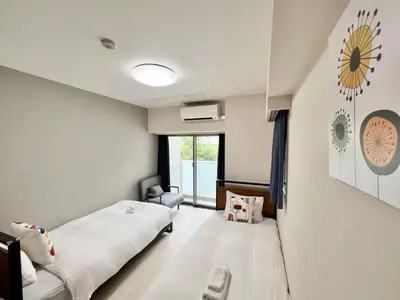 a hospital room with a bed and a window at Otsuka No3 Mansion #JR Yamanote Line#Fixed Wifi in Tokyo