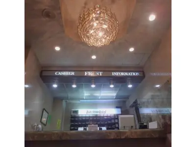 a chandelier hanging from the ceiling of a theatre at Hotel Suntargas Ueno - Vacation STAY 08474v in Tokyo