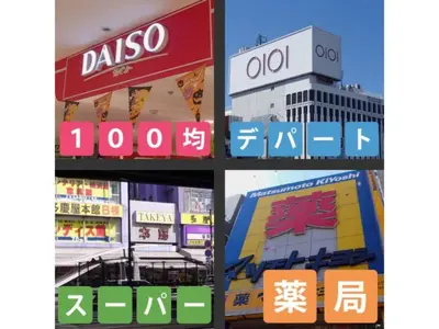 a collage of different signs and buildings at Hotel Suntargas Ueno - Vacation STAY 08484v in Tokyo