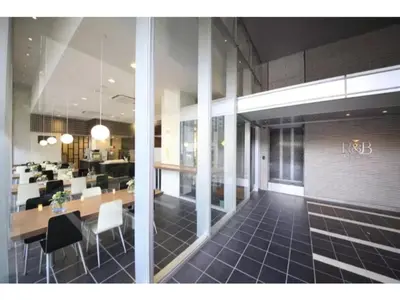 a dining area with a table and chairs in a building at R&B Hotel Tokyo Toyocho - Vacation STAY 14234v in Tokyo