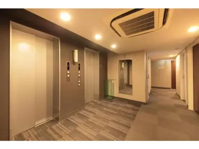 an empty hallway with a hallway at R&B Hotel Tokyo Toyocho - Vacation STAY 14234v in Tokyo