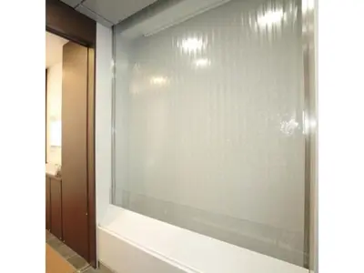 a glass window in a bathroom with a tub at R & B Hotel Kamata Higashiguchi - Vacation STAY 14835v in Tokyo