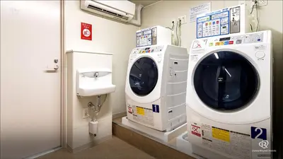 a washing machine and a sink in a hospital room at DEL style Ikebukuro Higashiguchi by Daiwa Roynet Hotel in Tokyo