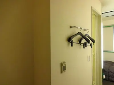 a bathroom with a towel rack on the wall at R&B HOTEL HIGASHI NIHONBASHI - Vacation STAY 14017v in Tokyo