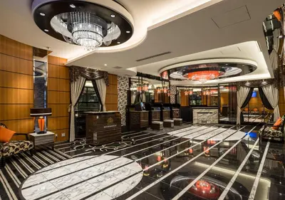 a bowling alley in a hotel room with a ball court at APA Hotel Ueno Ekimae in Tokyo