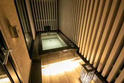 an overhead view of a swimming pool in a building at Hotel Karuta -Love hotel in Tokyo