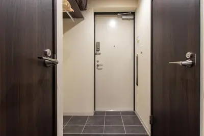 a bathroom with a door and a walk in shower at VACATION INN HEIWAJIMA 1 - Vacation STAY 10876 in Tokyo