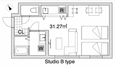 a floor plan of a small house at VACATION INN HEIWAJIMA 1 - Vacation STAY 10876 in Tokyo