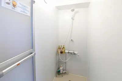 a shower in a hospital room with a hose at Jing House akihabara Ryokan - Vacation STAY 11566v in Tokyo
