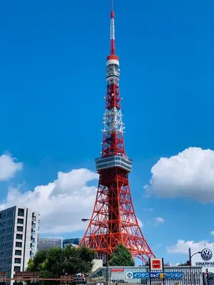 a red tower in the middle of a city at K&M Heights - Vacation STAY 32224v in Tokyo
