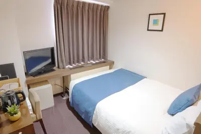 a hotel room with a bed and a television at Pod Select Hotel Shinjuku in Tokyo
