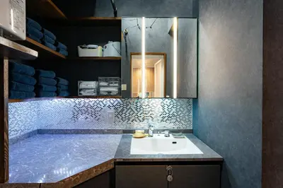 a bathroom with a sink and a tub at Grand Piano & Shinjuku 5min walk from station in Tokyo