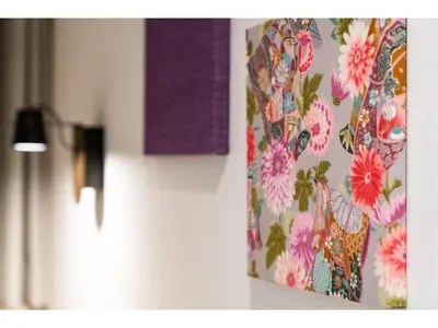a painting of flowers on the side of a wall at Hotel Emit Shibuya - Vacation STAY 40886v in Tokyo