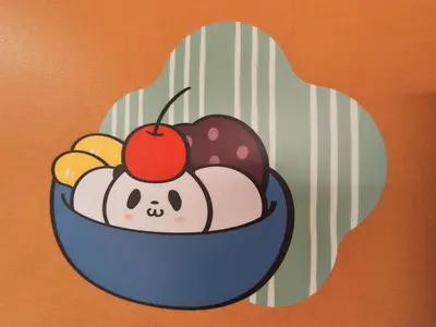 a bowl of food with an apple on it at Rakuten STAY Tokyo Asakusa Okaimono Panda Twin Room B in Tokyo