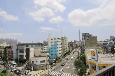 a view of a city with cars on a street at \u6b66\u8535Musashi Hotel in Tokyo