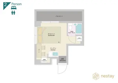 a floor plan at nestay apartment tokyo ikebukuro in Tokyo