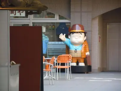 a statue of a man wearing a hard hat in a building at Sky Heart Hotel Koiwa - Vacation STAY 49103v in Tokyo