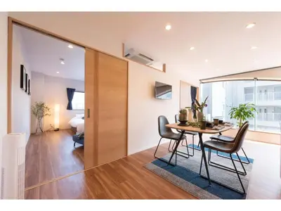 a dining room with a table and chairs at Tora Hotel Skytree - Vacation STAY 51803v in Tokyo