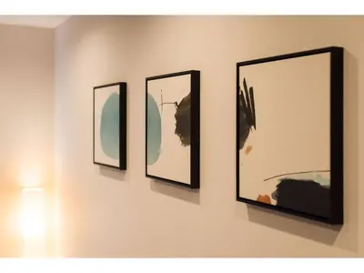 four framed pictures hanging on a wall at Tora Hotel Skytree - Vacation STAY 51816v in Tokyo