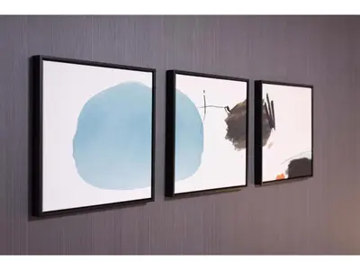 a group of four pictures hanging on a wall at Tora Hotel Rikugien - Vacation STAY 52741v in Tokyo