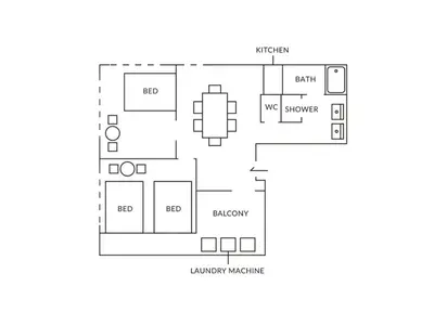 a floor plan of a house at Tora Hotel Rikugien - Vacation STAY 52744v in Tokyo