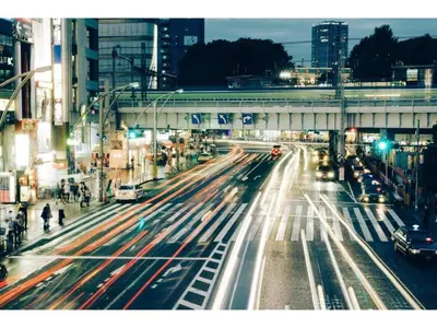 a busy city street at night with cars at Tora Hotel Taito - Vacation STAY 53048v in Tokyo