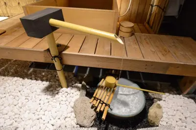 a toy wooden bench with a spear and a shield at \u8461\u8404\u306e\u9577\u5c4b in Tokyo