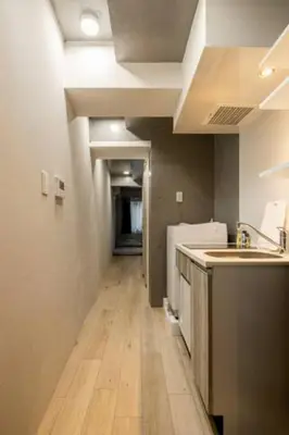 a kitchen with a sink and a counter top at Marvelous Ryogoku - Vacation STAY 74211v in Tokyo