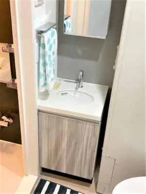 a bathroom with a sink and a toilet at Marvelous Ryogoku - Vacation STAY 74212v in Tokyo