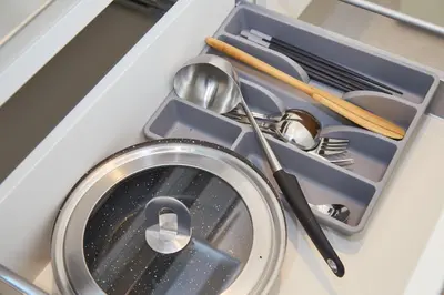 a drawer in a kitchen with utensils at Asakusa New City Hotel in Tokyo