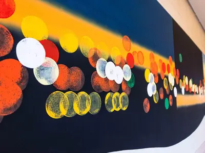 a wall with many different colored lights on it at LOISIR HOTEL SHINAGAWA SEASIDE in Tokyo