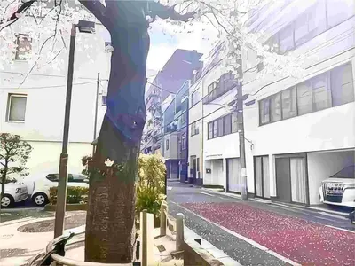 a rendering of a tree on a city street at \u4e1c\u4eac\u4e2d\u5fc3\u4e0a\u91ce\u516c\u56ed\u65f6\u5c1a\u8bbe\u8ba1\u5e08\u623f\u95f4Ycoc \u4e0a\u91ce\u516c\u56ed3\u5206\u949f \u8f66\u7ad91\u5206\u949f \u8d85\u7ea7\u7e41\u534e \u514d\u8d39wifi \u6234\u68ee\u5439\u98ce in Tokyo