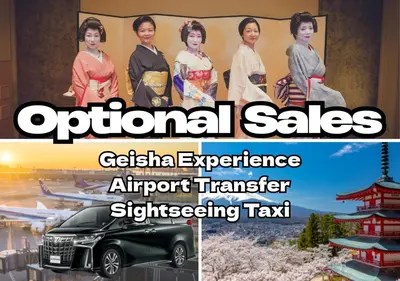 an advertisement for a china experience airport transfersightseeing taxi at YADOYA Fukurou in Tokyo