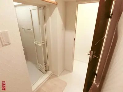 a bathroom with a large glass shower door at WY-Kabukicho 604-SJ0163 in Tokyo