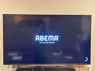 a television screen with aania on it at YADOYA Yumeji in Tokyo