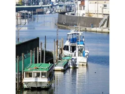 a group of boats docked at a dock in the water at Urayasu Sun Hotel - Vacation STAY 33007v in Urayasu