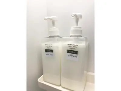two soap dispensers sitting on top of a toilet at KIKO HOUSE - Vacation STAY 42470v in Tokyo