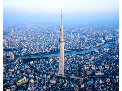 an aerial view of the eiffel tower at KIKO HOUSE - Vacation STAY 42456v in Tokyo