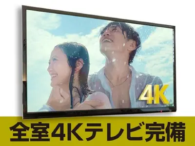 a tv screen with a picture of a man and a woman at HOTEL LiVEMAX Kamata Ekimae in Tokyo