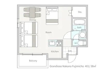 a floor plan of a house at Green House Nakano Fujimicho - Vacation STAY 65992v in Tokyo
