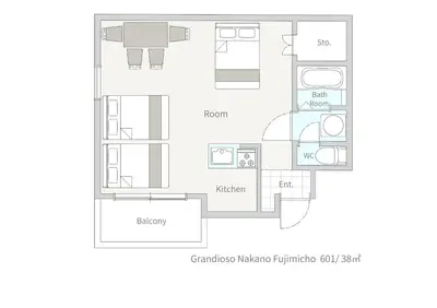 a floor plan of the centennial member hutt building bill san at Green House Nakano Fujimicho - Vacation STAY 65976v in Tokyo