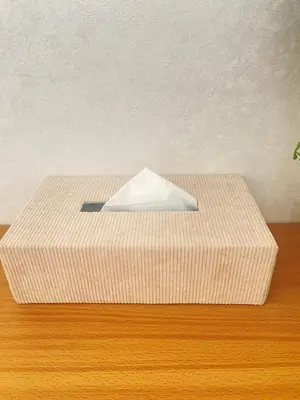 a white box sitting on top of a wooden table at \u7530\u7aef\u6c11\u6cca\u30fc\u7530\u7aef\u30cf\u30a6\u30b9 in Tokyo