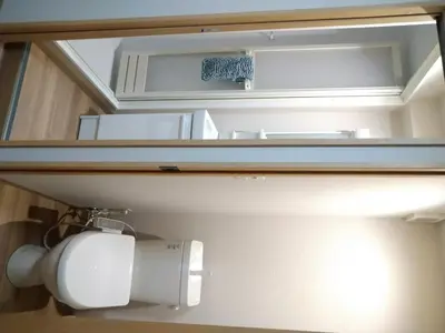 a refrigerator with its door open in a room at Hitoyado Ryokan Higashiueno - Vacation STAY 72534v in Tokyo