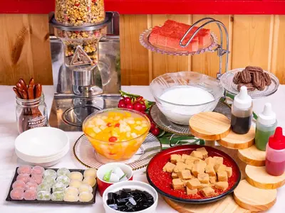 a table with a bunch of food on it at APA Hotel Ueno Ekiminami in Tokyo