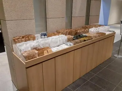 a buffet line with many different types of food at L stay & grow Minami Sunamachi in Tokyo