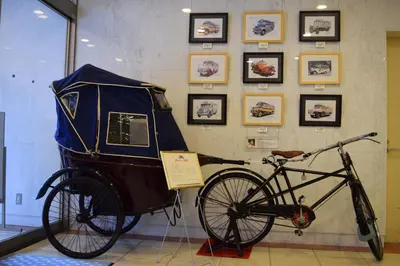 a bike is on display in a museum at Asakusa Central Hotel in Tokyo