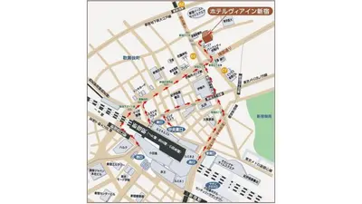 a map of the city of shanghai with cars at Via Inn Shinjuku in Tokyo