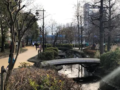 a bridge over a river in a park at Asakusa SAKURA-RYOKAN - Vacation STAY 88198v in Tokyo