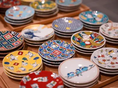 a group of plates sitting on a table at MIMARU SUITES Tokyo Nihombashi in Tokyo