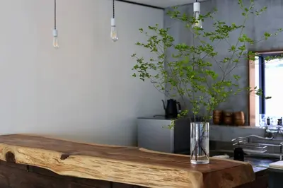 a vase on a wooden table in a kitchen at \u3077\u3075\u304b\u4e80\u6238 in Tokyo